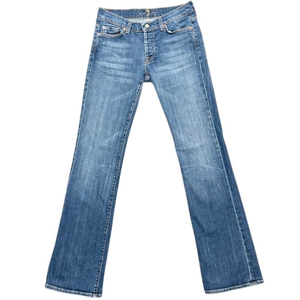 7FAMK Boycut Jeans Low Rise Bootcut Vintage Y2K Button Fly Denim Womens Size 29